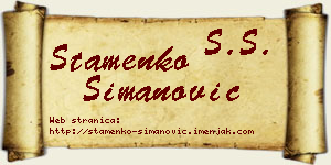 Stamenko Simanović vizit kartica